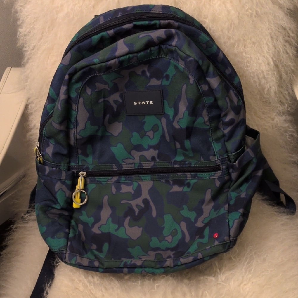 STATE Kid's Camouflage Backpack - Green and Black